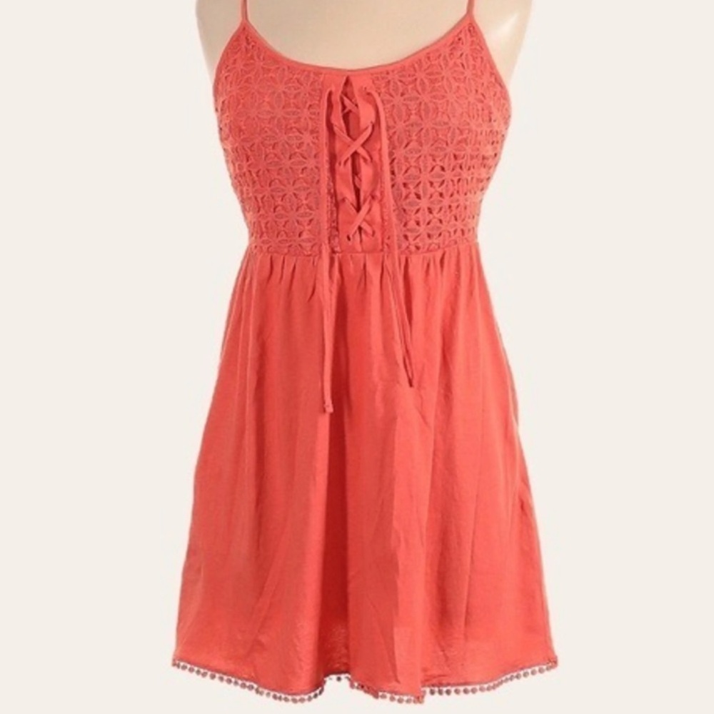 TOPSHOP crochet dress - sunset orange color - US 2